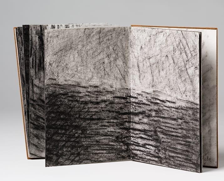Leporello : craies sur japon exemplaire unique de Claire Nicole 2001. Collection privee CN.