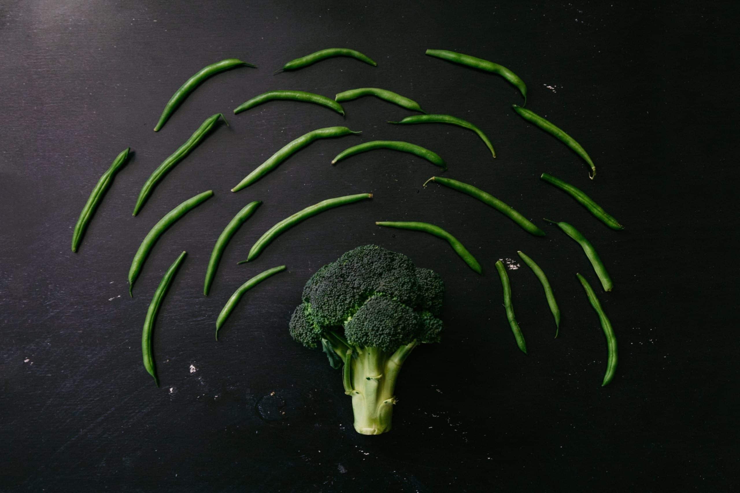 Symbole wifi en légumes verts