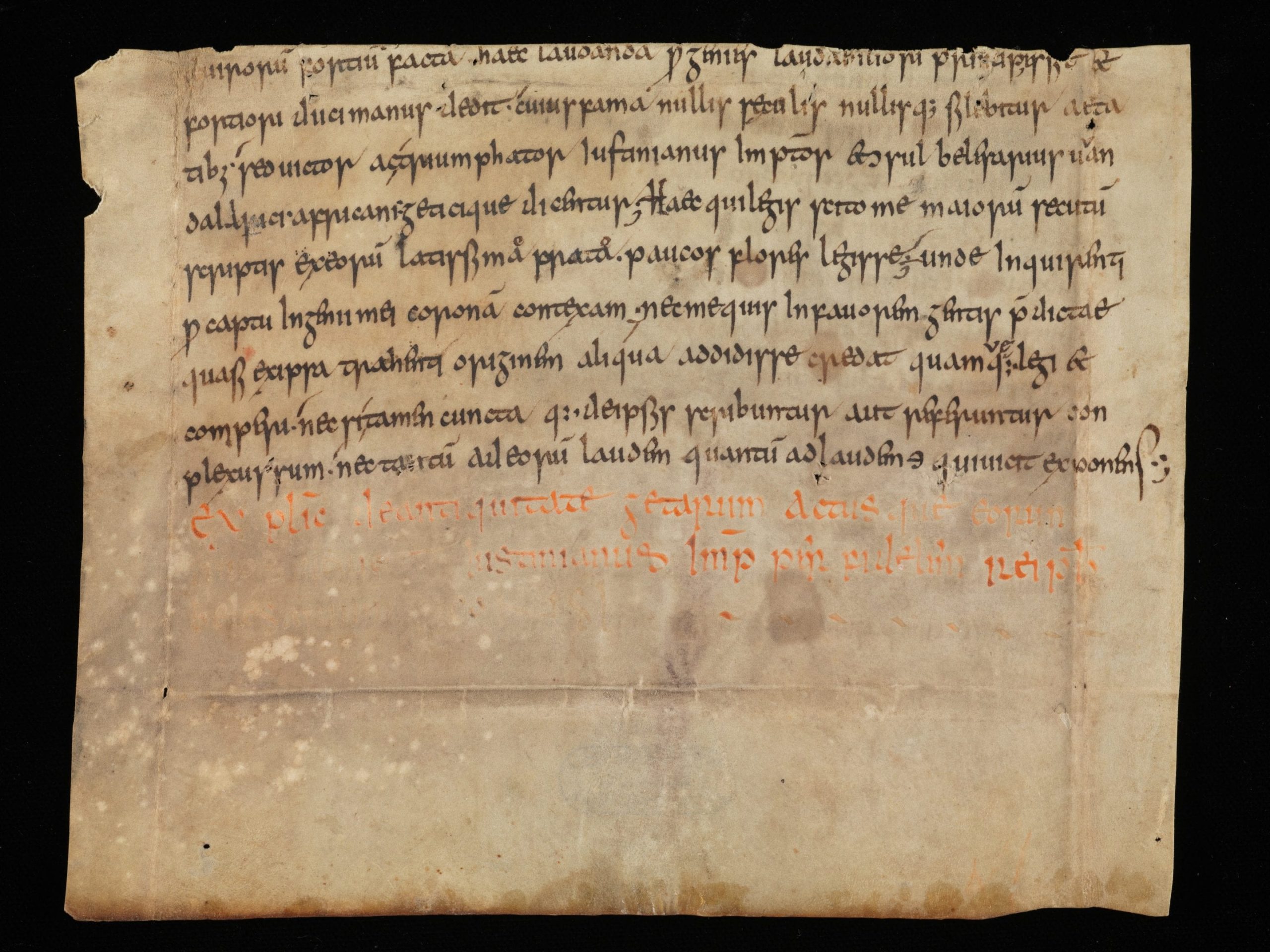 Lausanne, Bibliothèque cantonale et universitaire – Lausanne, Ms 398, f. 1v – Iordanes Gothus, De origine actibusque Getarum (fragment)