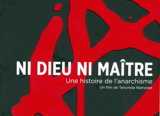 Jaquette du DVD, figurant le symbole A de l'anarchisme en rouge sur fond noir.