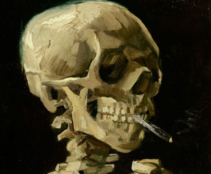 Vincent van Gogh, Crâne de squelette fumant une cigarette, 1885-1886