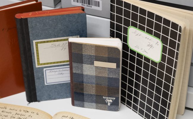 Différents carnet du fonds Philippe Jaccottet à la BCU Lausanne.