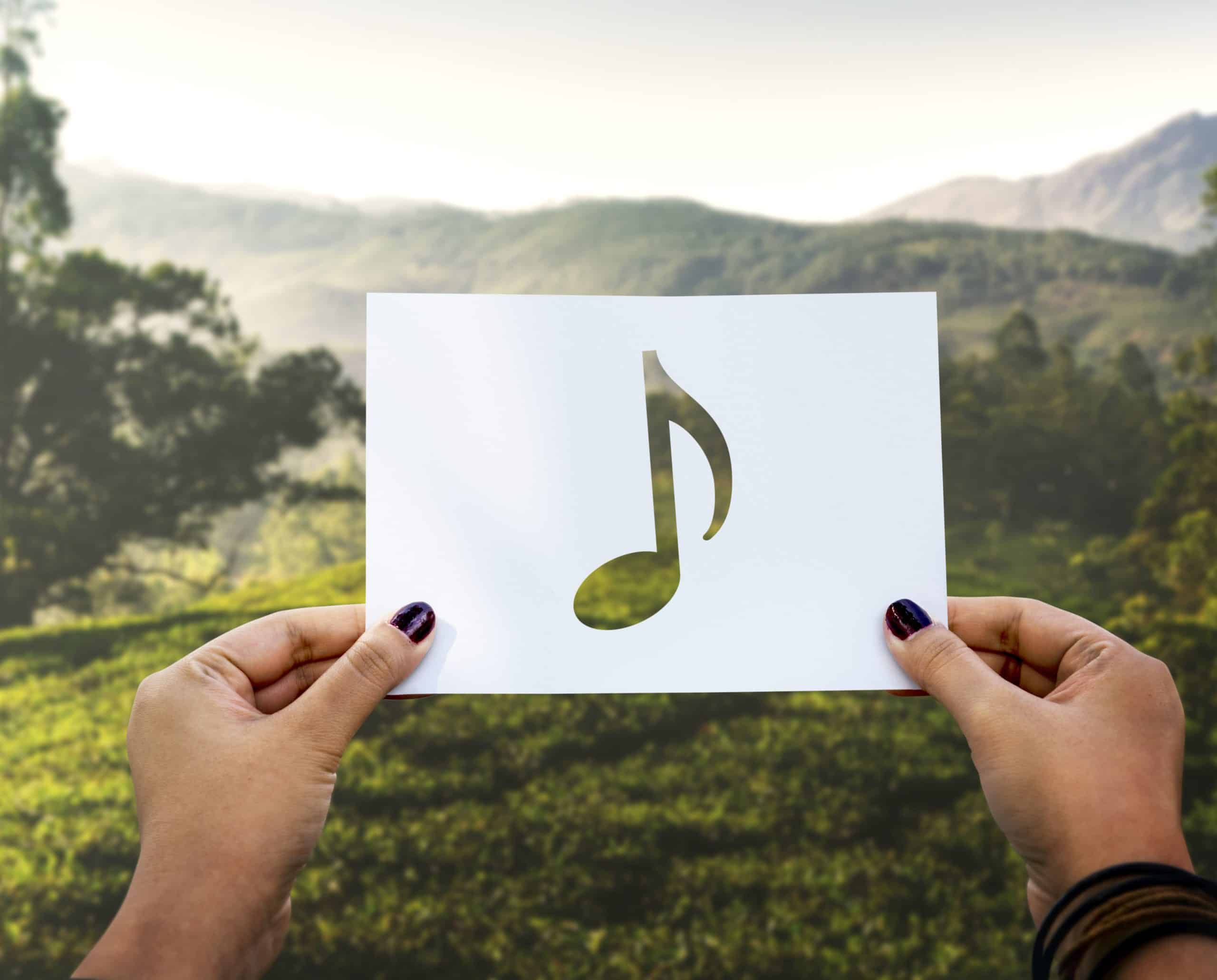 Sound of music perforated paer musical note